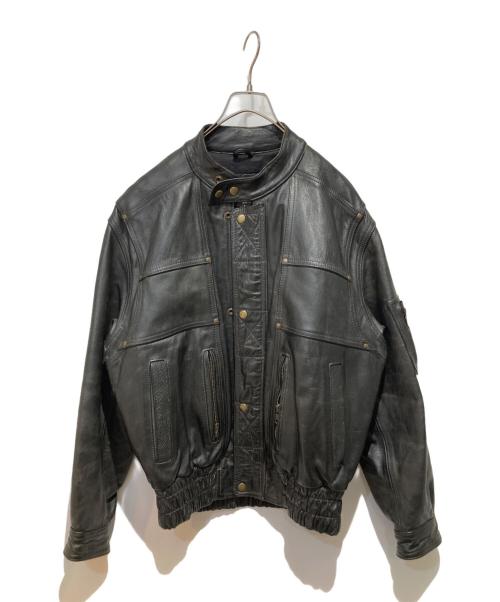 premium（-）Premium (-) シングルライダースジャケット ブラック サイズ:Ｌの古着・服飾アイテム