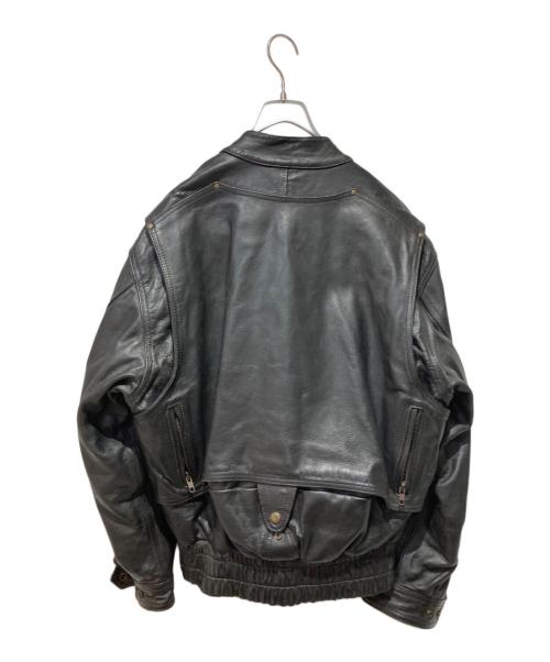 premium（-）Premium (-) シングルライダースジャケット ブラック サイズ:Ｌの古着・服飾アイテム