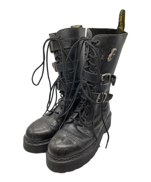 Dr.Martens（ドクターマーチン）Dr.Martens (ドクターマーチン) ベルトデザインロングブーツ ブラック サイズ:不明の古着・服飾アイテム