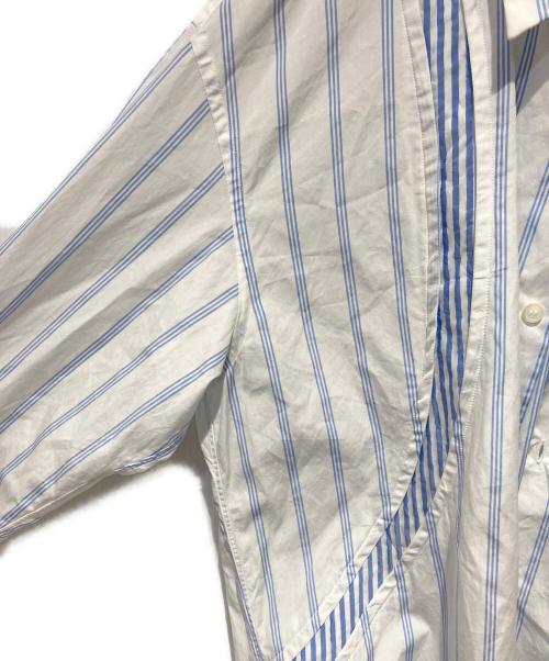 COMME des GARCONS HOMME DEUX（コムデギャルソン オム ドゥ）COMME des GARCONS HOMME DEUX (コムデギャルソン オム ドゥ) ストライプシャツ ホワイト×ブルー サイズ:Lの古着・服飾アイテム