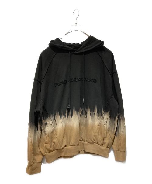 FenG CHen WANG（フェンチェンワン）FenG CHen WANG (フェンチェンワン) TIE-DYE HOODIE ブラック×ベージュ サイズ:Mの古着・服飾アイテム