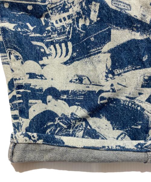 SUPREME（シュプリーム）SUPREME (シュプリーム) Hysteric Glamour (ヒステリックグラマー) 24FW Cars Baggy Jean インディゴ×ホワイト サイズ:W30の古着・服飾アイテム