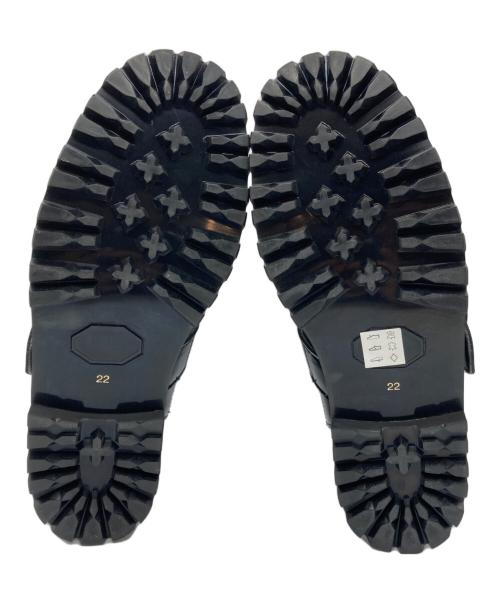 tricot COMME des GARCONS（トリココムデギャルソン）tricot COMME des GARCONS (トリココムデギャルソン) ベルトエナメルサイドゴアブーツ ブラック サイズ:22の古着・服飾アイテム