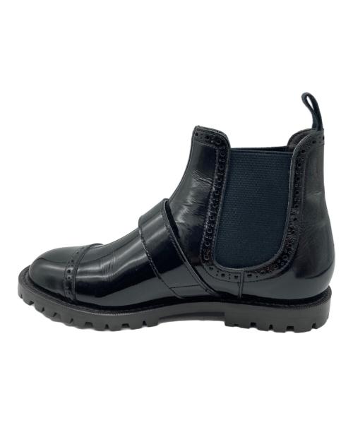 tricot COMME des GARCONS（トリココムデギャルソン）tricot COMME des GARCONS (トリココムデギャルソン) ベルトエナメルサイドゴアブーツ ブラック サイズ:22の古着・服飾アイテム