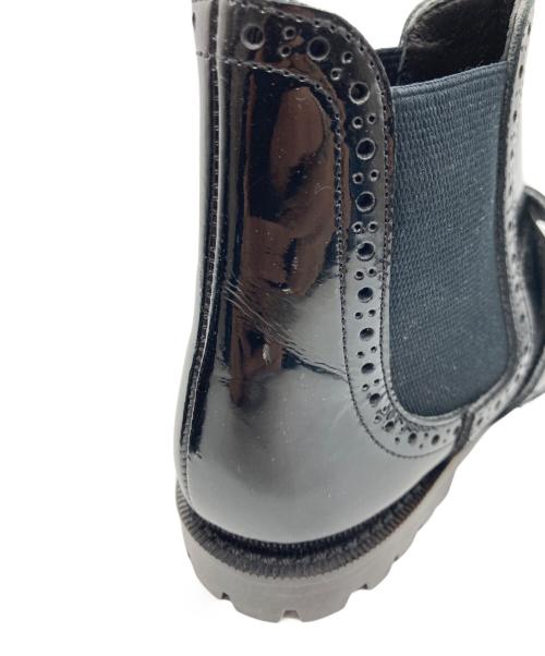 tricot COMME des GARCONS（トリココムデギャルソン）tricot COMME des GARCONS (トリココムデギャルソン) ベルトエナメルサイドゴアブーツ ブラック サイズ:22の古着・服飾アイテム