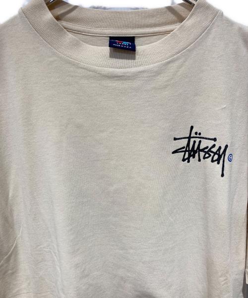 stussy（ステューシー）stussy (ステューシー) プリントTシャツ ベージュ サイズ:Ｌの古着・服飾アイテム