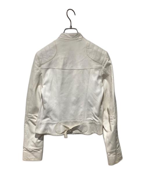 Christian Dior（クリスチャン ディオール）Christian Dior (クリスチャン ディオール) ラムレザージャケット ホワイト サイズ:36の古着・服飾アイテム