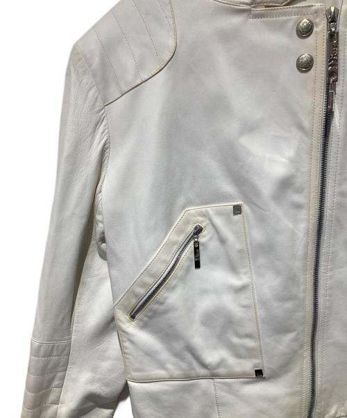 Christian Dior（クリスチャン ディオール）Christian Dior (クリスチャン ディオール) ラムレザージャケット ホワイト サイズ:36の古着・服飾アイテム
