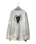TAKAHIROMIYASHITA TheSoloIst.タカヒロミヤシタ ザソロイスト）の古着「trompe l'oeil tuxedo oversized crewneck sweatshirt.」｜ホワイト