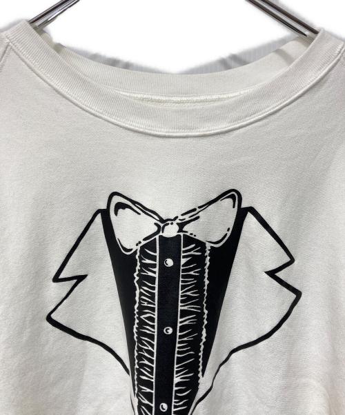 TAKAHIROMIYASHITA TheSoloIst.（タカヒロミヤシタ ザソロイスト）TAKAHIROMIYASHITA TheSoloIst. (タカヒロミヤシタ ザソロイスト) trompe l'oeil tuxedo oversized crewneck sweatshirt. ホワイト サイズ:46の古着・服飾アイテム
