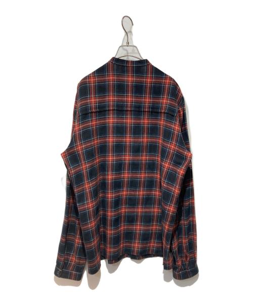 GUCCI（グッチ）GUCCI (グッチ) ボウタイチェックシャツ レッド×ネイビー サイズ:50の古着・服飾アイテム