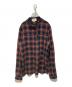 GUCCI（グッチ）の古着「ボウタイチェックシャツ」｜レッド×ネイビー