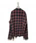 GUCCI (グッチ) ボウタイチェックシャツ レッド×ネイビー サイズ:50：18000円