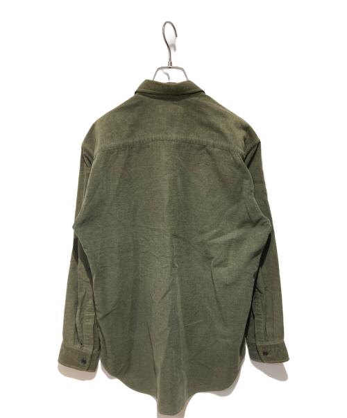 ISSEY MIYAKE（イッセイミヤケ）ISSEY MIYAKE (イッセイミヤケ) 刺繍デザインシャモアシャツ オリーブ サイズ:１の古着・服飾アイテム