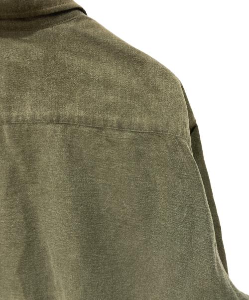 ISSEY MIYAKE（イッセイミヤケ）ISSEY MIYAKE (イッセイミヤケ) 刺繍デザインシャモアシャツ オリーブ サイズ:１の古着・服飾アイテム