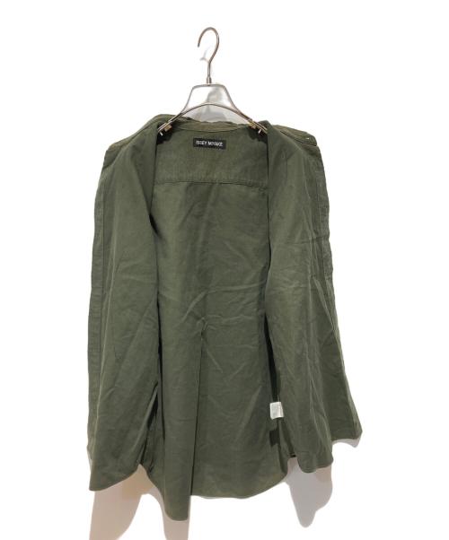 ISSEY MIYAKE（イッセイミヤケ）ISSEY MIYAKE (イッセイミヤケ) 刺繍デザインシャモアシャツ オリーブ サイズ:１の古着・服飾アイテム