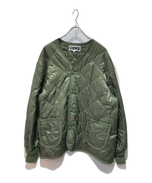CDG（シーディージー）CDG (シーディージー) ALPHA (アルファ) キルティングジャケット カーキ サイズ:XLの古着・服飾アイテム