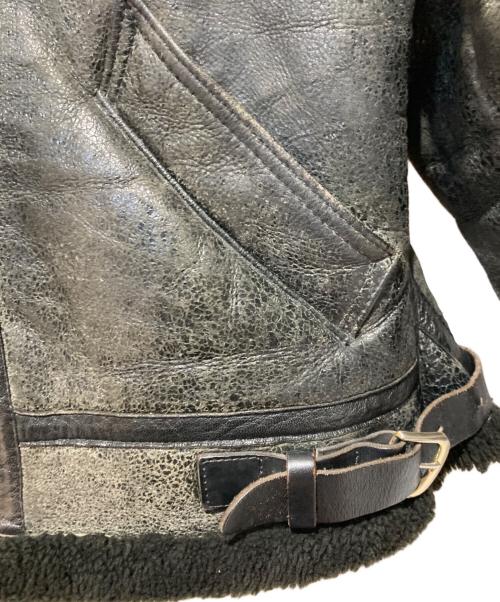 Golden Bear（ゴールデンベア）Golden Bear (ゴールデンベア) ムートン フライト ジャケット ブラック サイズ:34の古着・服飾アイテム