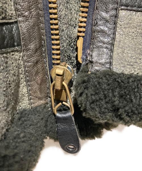 Golden Bear（ゴールデンベア）Golden Bear (ゴールデンベア) ムートン フライト ジャケット ブラック サイズ:34の古着・服飾アイテム