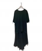 COMME des GARCONS HOMME PLUSコムデギャルソンオムプリュス）の古着「レイヤードフリルデザインロングドレスTシャツ」｜ブラック