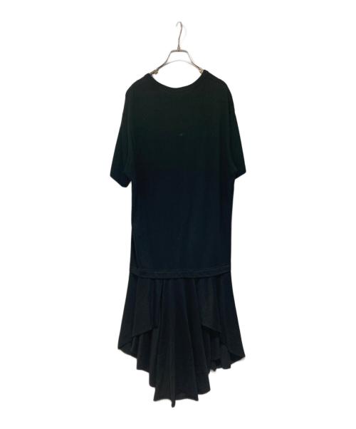 COMME des GARCONS HOMME PLUS（コムデギャルソンオムプリュス）COMME des GARCONS HOMME PLUS (コムデギャルソンオムプリュス) レイヤードフリルデザインロングドレスTシャツ ブラック サイズ:Ｌの古着・服飾アイテム
