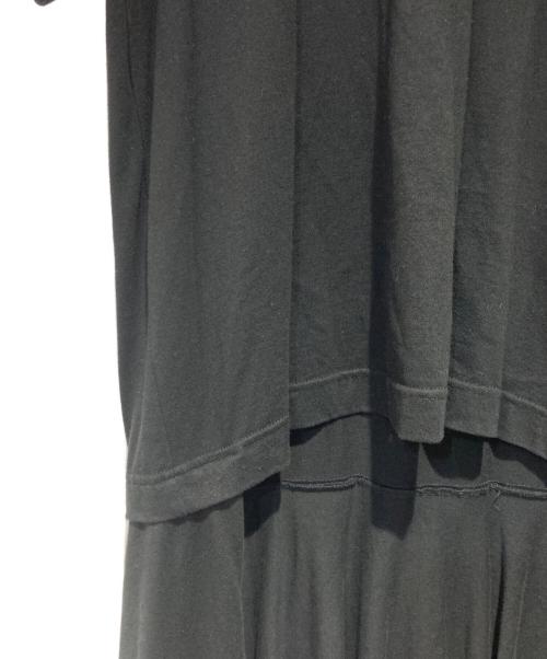 COMME des GARCONS HOMME PLUS（コムデギャルソンオムプリュス）COMME des GARCONS HOMME PLUS (コムデギャルソンオムプリュス) レイヤードフリルデザインロングドレスTシャツ ブラック サイズ:Ｌの古着・服飾アイテム