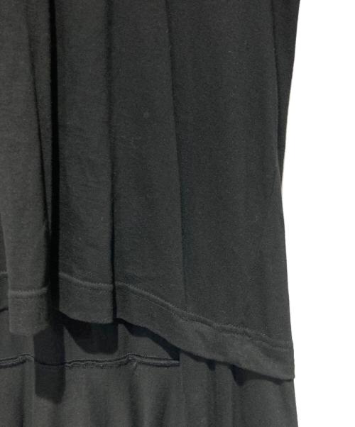 COMME des GARCONS HOMME PLUS（コムデギャルソンオムプリュス）COMME des GARCONS HOMME PLUS (コムデギャルソンオムプリュス) レイヤードフリルデザインロングドレスTシャツ ブラック サイズ:Ｌの古着・服飾アイテム