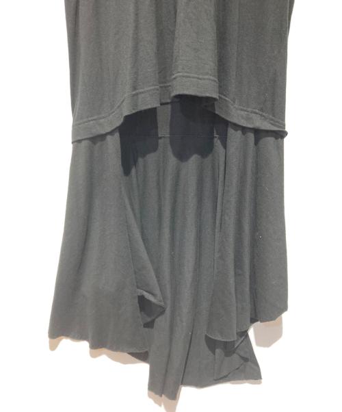 COMME des GARCONS HOMME PLUS（コムデギャルソンオムプリュス）COMME des GARCONS HOMME PLUS (コムデギャルソンオムプリュス) レイヤードフリルデザインロングドレスTシャツ ブラック サイズ:Ｌの古着・服飾アイテム