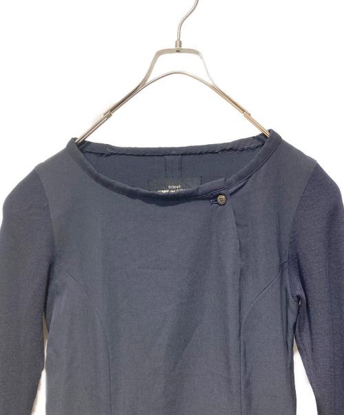 tricot COMME des GARCONS（トリココムデギャルソン）tricot COMME des GARCONS (トリココムデギャルソン) 袖切替ワンピース ネイビー サイズ:Mの古着・服飾アイテム