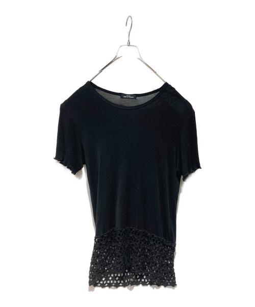 tricot COMME des GARCONS（トリココムデギャルソン）tricot COMME des GARCONS (トリココムデギャルソン) レース切替半袖カットソー ネイビー サイズ:不明の古着・服飾アイテム