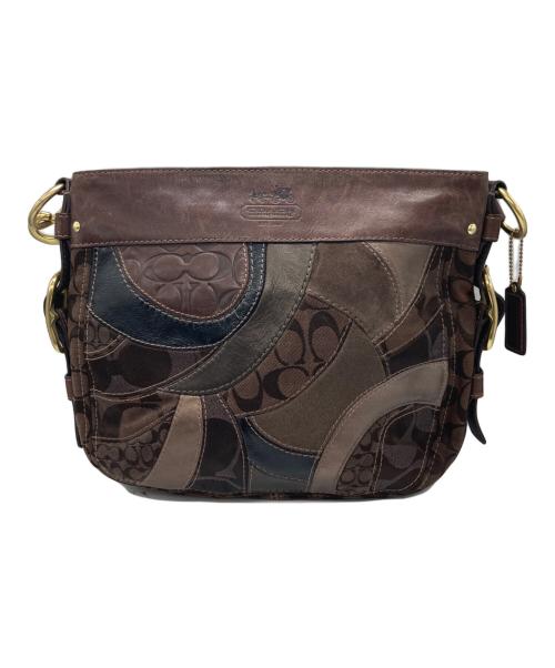 COACH（コーチ）COACH (コーチ) パッチワークワンショルダーバッグ ブラウンの古着・服飾アイテム