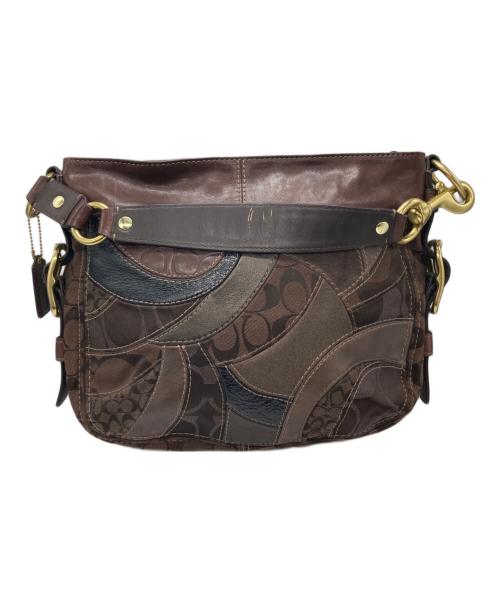 COACH（コーチ）COACH (コーチ) パッチワークワンショルダーバッグ ブラウンの古着・服飾アイテム