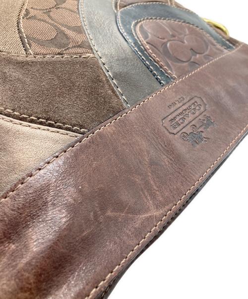 COACH（コーチ）COACH (コーチ) パッチワークワンショルダーバッグ ブラウンの古着・服飾アイテム