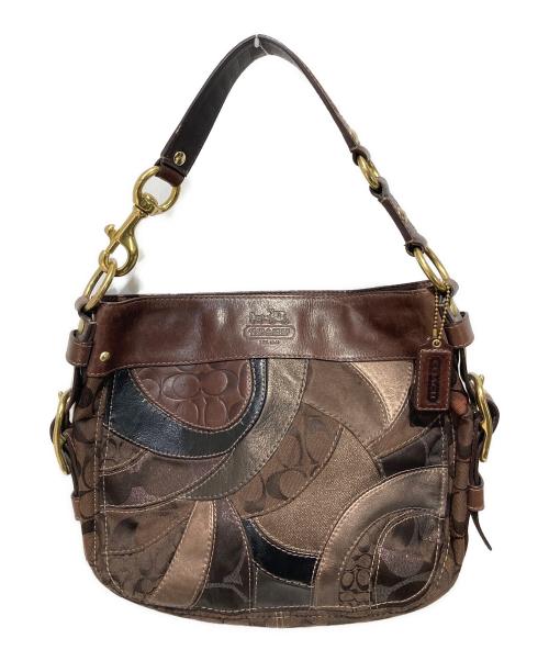 COACH（コーチ）COACH (コーチ) パッチワークワンショルダーバッグ ブラウンの古着・服飾アイテム