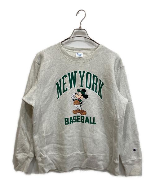 Champion REVERSE WEAVE（チャンピオン リバース ウィーブ）Champion REVERSE WEAVE (チャンピオン リバース ウィーブ) MICKEY MOUSE BASEBALL スウェット グレー サイズ:XLの古着・服飾アイテム