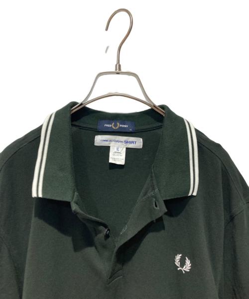 FRED PERRY（フレッドペリー）FRED PERRY (フレッドペリー) COMME des GARCONS SHIRT (コムデギャルソンシャツ) 24AW 別注 POLO SHIRT Strong Will ブラック サイズ:XLの古着・服飾アイテム