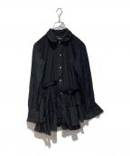 COMME des GARCONS COMME des GARCONSコムデギャルソン コムデギャルソン）の古着「ラウンドカラー ティアード シャツ」｜ブラック