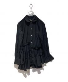 COMME des GARCONS COMME des GARCONS（コムデギャルソン コムデギャルソン）の古着「ラウンドカラー ティアード シャツ」｜ブラック
