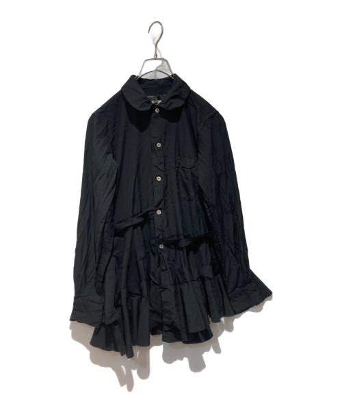 COMME des GARCONS COMME des GARCONS（コムデギャルソン コムデギャルソン）COMME des GARCONS COMME des GARCONS (コムデギャルソン コムデギャルソン) ラウンドカラー ティアード シャツ ブラック サイズ:XSの古着・服飾アイテム