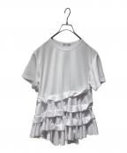 COMME des GARCONS COMME des GARCONSコムデギャルソン コムデギャルソン）の古着「アシンメトリーフリルTシャツ」｜ホワイト