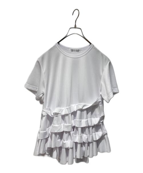 COMME des GARCONS COMME des GARCONS（コムデギャルソン コムデギャルソン）COMME des GARCONS COMME des GARCONS (コムデギャルソン コムデギャルソン) アシンメトリーフリルTシャツ ホワイト サイズ:XSの古着・服飾アイテム