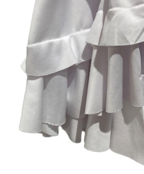 COMME des GARCONS COMME des GARCONS（コムデギャルソン コムデギャルソン）COMME des GARCONS COMME des GARCONS (コムデギャルソン コムデギャルソン) アシンメトリーフリルTシャツ ホワイト サイズ:XSの古着・服飾アイテム