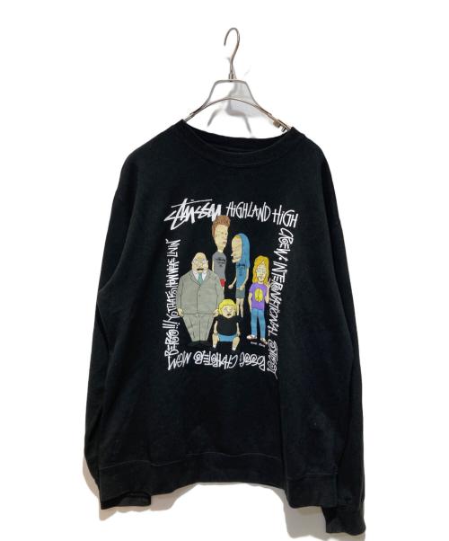 stussy（ステューシー）stussy (ステューシー) コラボプリントスウェット ブラック サイズ:Ｌの古着・服飾アイテム