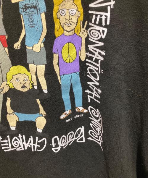 stussy（ステューシー）stussy (ステューシー) コラボプリントスウェット ブラック サイズ:Ｌの古着・服飾アイテム