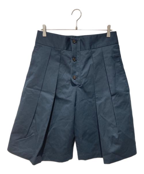 MIOSMOKEY（ミオズモーキー）MIOSMOKEY (ミオズモーキー) コットンリネンタックショーツ ネイビー サイズ:48の古着・服飾アイテム