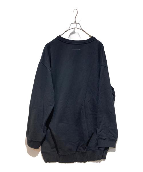 MM6 Maison Margiela（エムエムシックスメゾンマルジェラ）MM6 Maison Margiela (エムエムシックスメゾンマルジェラ) ロゴプリント クルーネックスウェット ブラック サイズ:Ｌの古着・服飾アイテム