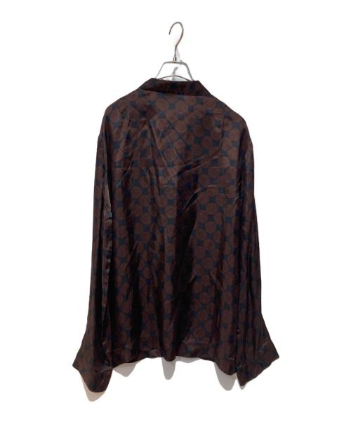 DRIES VAN NOTEN（ドリスヴァンノッテン）DRIES VAN NOTEN (ドリスヴァンノッテン) レーヨン総柄シャツ ブラウン サイズ:46の古着・服飾アイテム