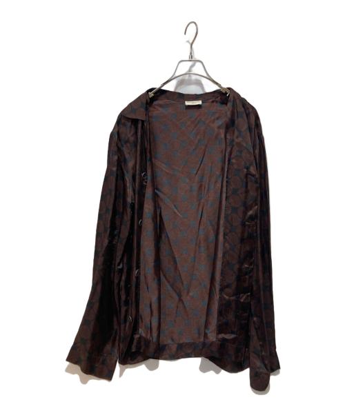 DRIES VAN NOTEN（ドリスヴァンノッテン）DRIES VAN NOTEN (ドリスヴァンノッテン) レーヨン総柄シャツ ブラウン サイズ:46の古着・服飾アイテム