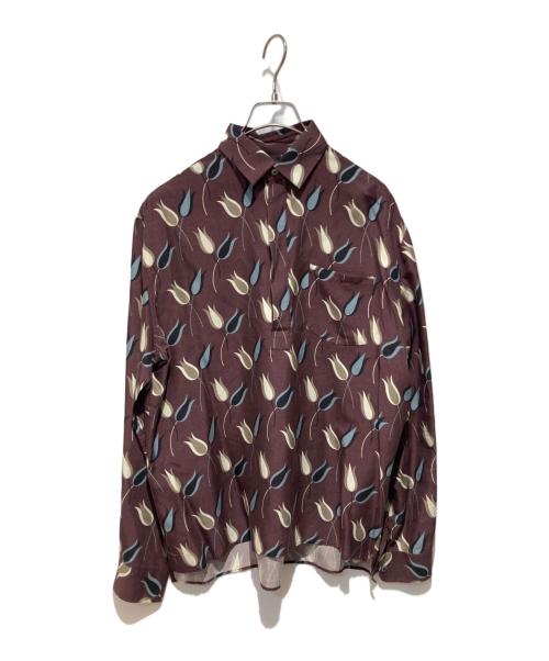 VALENTINO（ヴァレンティノ）VALENTINO (ヴァレンティノ) 総柄シャツ ブラウン サイズ:37の古着・服飾アイテム