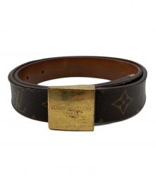 LOUIS VUITTON（ルイ ヴィトン）の古着「サンチュール キャレ モノグラム ベルト」｜ブラウン